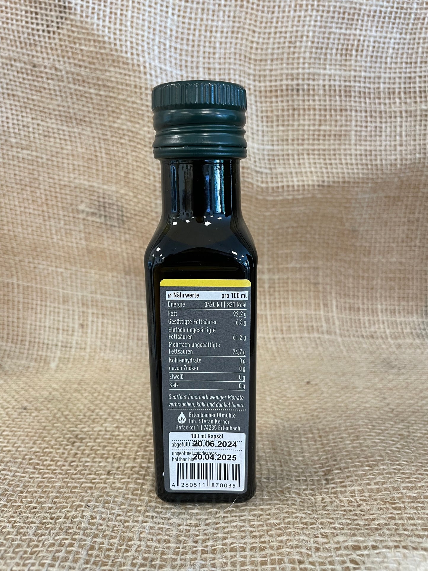 Erlenbacher Mühle Rapsöl – 100ml